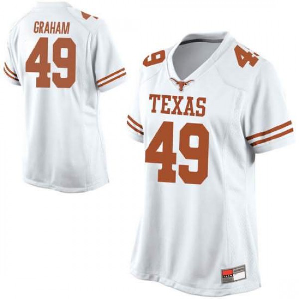 Women's University of Texas #49 Ta'Quon Graham Game Official Jersey White